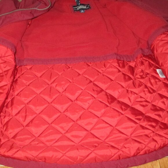 Lands' End Blue Button & Zip Jacket Sz M 10-12 Cinch Waist Hooded Squall Protect - Picture 10 of 16